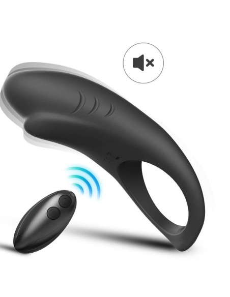 ARMONY SHARK ANILLO VIBRADOR PAREJAS CONTROL REMOTO NEGRO