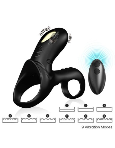 ARMONY RANGER ANILLO DOBLE VIBRADOR PAREJA NEGRO