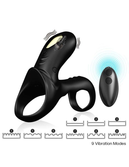 ARMONY RANGER ANILLO DOBLE VIBRADOR PAREJA NEGRO