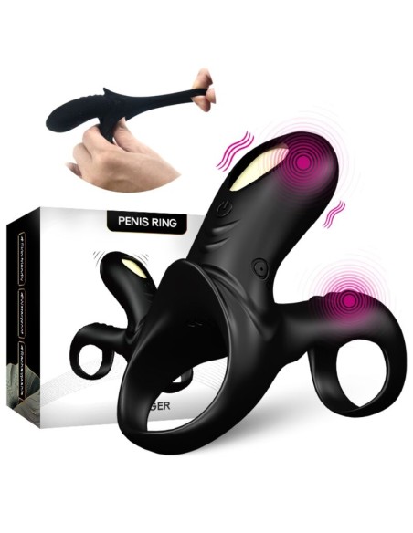 ARMONY RANGER ANILLO DOBLE VIBRADOR PAREJA NEGRO