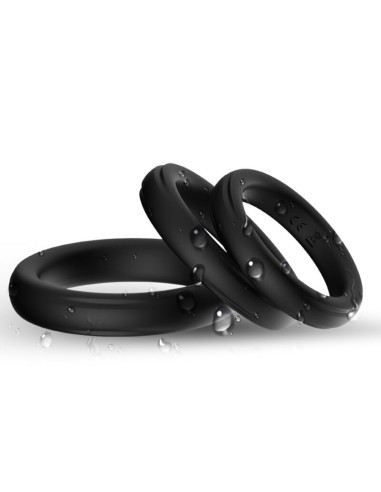ARMONY TRIPLE ANILLO SILICONA NEGRO