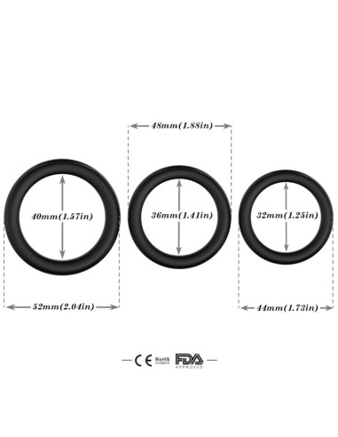 ARMONY TRIPLE ANILLO SILICONA NEGRO