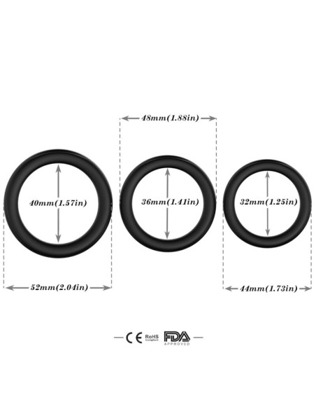 ARMONY TRIPLE ANILLO SILICONA NEGRO