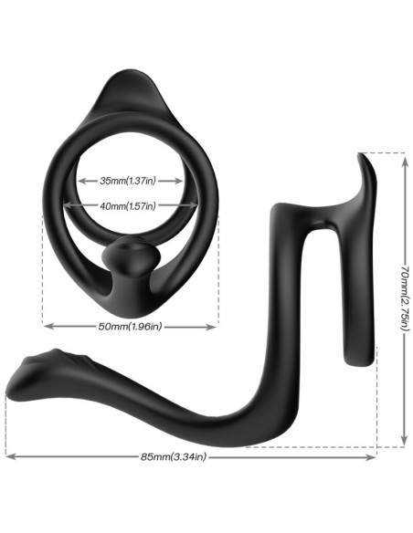 ARMONY TAIL ANILLO DOBLE ANAL NEGRO