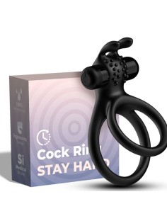 ARMONY TRAVELER ANILLO DOBLE VIBRADOR PAREJA RABBIT NEGRO