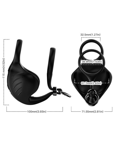 ARMONY MANTA ANILLO VIBRADOR TESTICULOS NEGRO