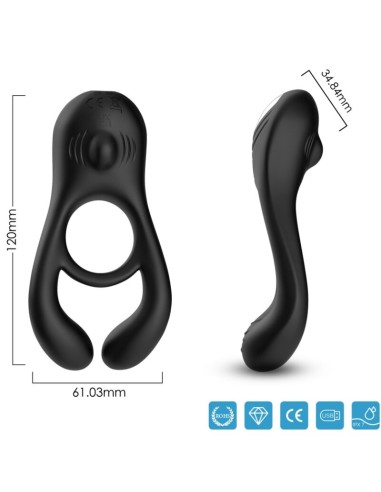 ARMONY VEYRON ANILLO VIBRADOR DOBLE PINZA NEGRO