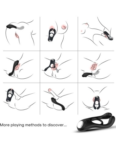 ARMONY VEYRON ANILLO VIBRADOR DOBLE PINZA NEGRO