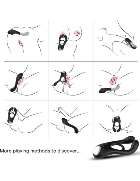 ARMONY VEYRON ANILLO VIBRADOR DOBLE PINZA NEGRO