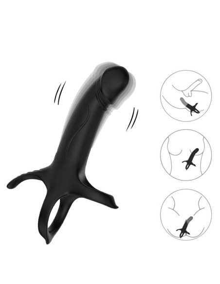 ARMONY DILDO CON ANILLO VIBRADOR CONTROL REMOTO NEGRO