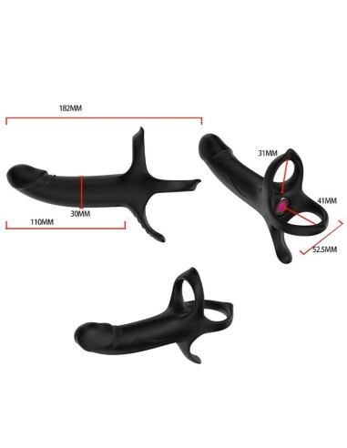 ARMONY DILDO CON ANILLO VIBRADOR CONTROL REMOTO NEGRO