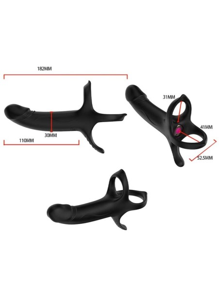 ARMONY DILDO CON ANILLO VIBRADOR CONTROL REMOTO NEGRO