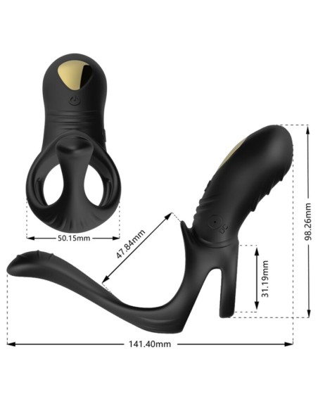 ARMONY JOY JUMPER ANILLO VIBRADOR PAREJAS PLUG ANAL CONTROL REMOTO NEGRO