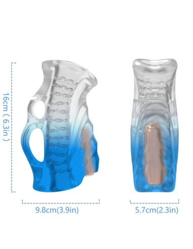 ARMONY MASTURBATOR DEDAL VIBRADOR AZUL DEGRADADO