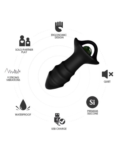 ARMONY KYLIN DEDAL VIBRADOR PLUG ANAL CONTROL REMOTO NEGRO