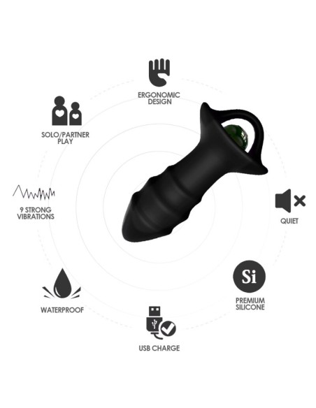 ARMONY KYLIN DEDAL VIBRADOR PLUG ANAL CONTROL REMOTO NEGRO