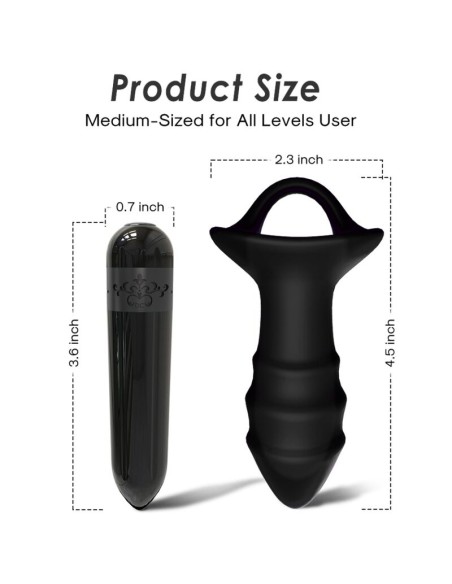 ARMONY KYLIN DEDAL VIBRADOR PLUG ANAL CONTROL REMOTO NEGRO