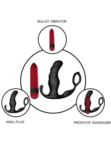 ARMONY KNIGHT VIBRADOR ANAL PROSTATA ANILLO CONTROL REMOTO NEGRO