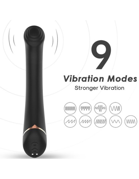 ARMONY VIBRADOR CABEZA PLANA SILICONA NEGRO