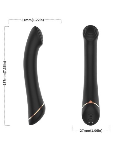 ARMONY VIBRADOR CABEZA PLANA SILICONA NEGRO