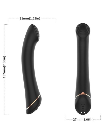 ARMONY VIBRADOR CABEZA PLANA SILICONA NEGRO