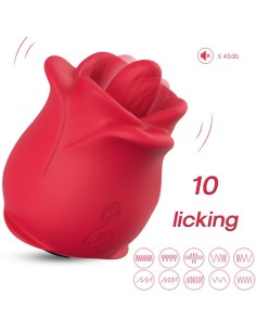 ARMONY ROSA VIBRADOR ESTIMULADOR CON LENGUA CLITORIS 10 MODOS ROJO