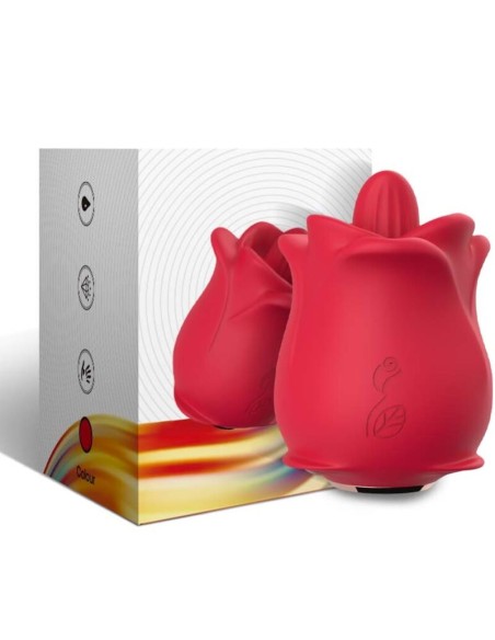 ARMONY ROSA VIBRADOR ESTIMULADOR CON LENGUA CLITORIS 10 MODOS ROJO