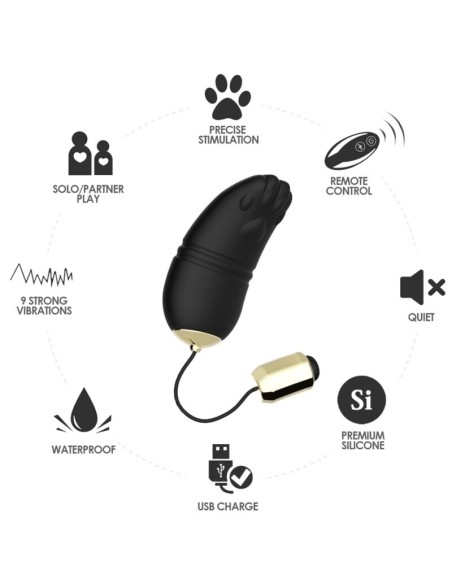 ARMONY KITTY HUEVO VIBRADOR PUNTO G CONTROL REMOTO NEGRO