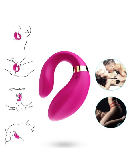 ARMONY CRESCENT VIBRADOR PAREJA CONTROL REMOTO FUCSIA