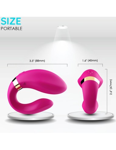 ARMONY CRESCENT VIBRADOR PAREJA CONTROL REMOTO FUCSIA