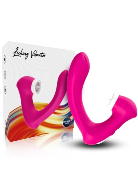ARMONY SECRETKISS ESTIMULADOR CON LENGUA CLITORIS VIBRADOR CURVO FUCSIA