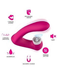 ARMONY SECRETKISS ESTIMULADOR CON LENGUA CLITORIS VIBRADOR CURVO FUCSIA 2
