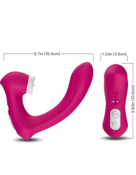 ARMONY SECRETKISS ESTIMULADOR CON LENGUA CLITORIS VIBRADOR CURVO FUCSIA