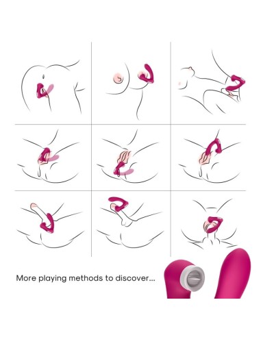 ARMONY SECRETKISS ESTIMULADOR CON LENGUA CLITORIS VIBRADOR CURVO FUCSIA