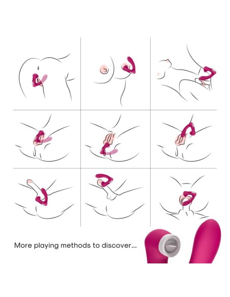 ARMONY SECRETKISS ESTIMULADOR CON LENGUA CLITORIS VIBRADOR CURVO FUCSIA
