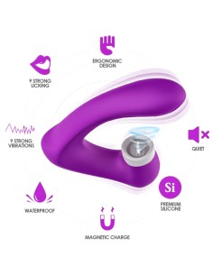 ARMONY SECRETKISS ESTIMULADOR CON LENGUA CLITORIS VIBRADOR CURVO VIOLETA 2