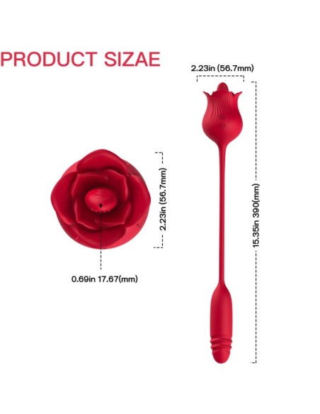 ARMONY ROSELIP ESTIMULADOR CLITORIS CON LENGUA 10 MODOS VIBRADOR ROJO