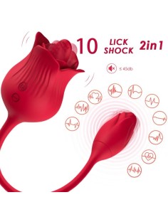 ARMONY ROSA VIBRADOR ESTIMULADOR CLITORIS CON COLA 10 MODOS ROJO