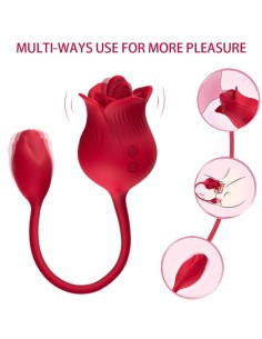 ARMONY ROSA VIBRADOR ESTIMULADOR CLITORIS CON COLA 10 MODOS ROJO 2