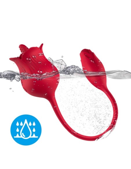 ARMONY ROSA VIBRADOR ESTIMULADOR CLITORIS CON COLA 10 MODOS ROJO