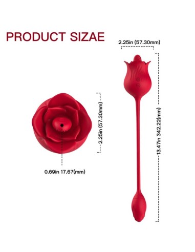 ARMONY ROSA VIBRADOR ESTIMULADOR CLITORIS CON COLA 10 MODOS ROJO