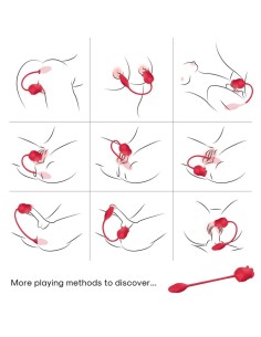 ARMONY ROSA 2 EN 1 ESTIMULADOR SUCCION VIBRADOR 10 MODOS CON COLA ROJO 2