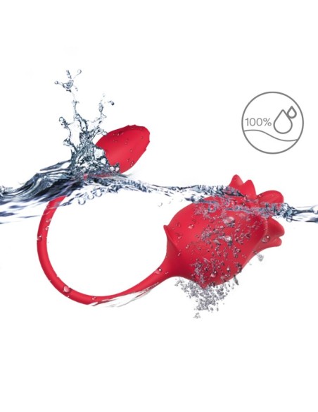 ARMONY ROSA 2 EN 1 ESTIMULADOR SUCCION VIBRADOR 10 MODOS CON COLA ROJO