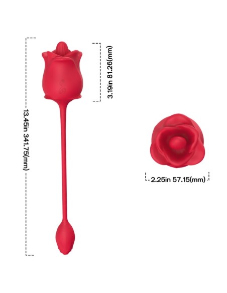 ARMONY ROSA 2 EN 1 ESTIMULADOR SUCCION VIBRADOR 10 MODOS CON COLA ROJO