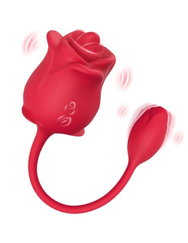 ARMONY ROSA 2 EN 1 ESTIMULADOR SUCCION VIBRADOR 10 MODOS CON COLA ROJO