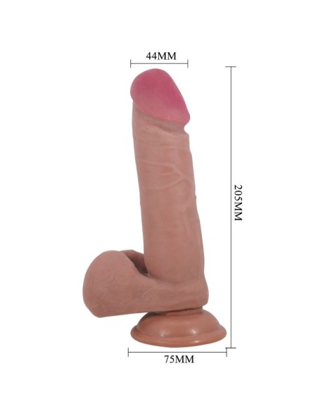 PRETTY LOVE SLIDING SKIN SERIES DILDO REALISTICO CON VENTOSA PIEL DESLIZANTE MULATO 205 CM