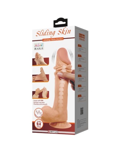 PRETTY LOVE SLIDING SKIN SERIES DILDO REALISTICO CON VENTOSA PIEL DESLIZANTE NATURAL 24 CM