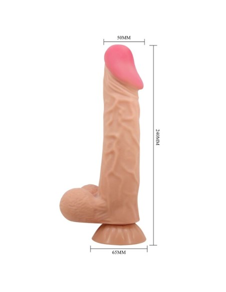 PRETTY LOVE SLIDING SKIN SERIES DILDO REALISTICO CON VENTOSA PIEL DESLIZANTE NATURAL 24 CM