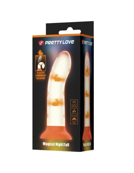 PRETTY LOVE MAGICAL NIGHTFALL DILDO SIN VIBRACION LUMINOSO NARANJA