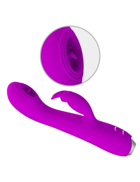 PRETTY LOVE RACHEL VIBRADOR RECARGABLE CON SUCCIONADOR MORADO